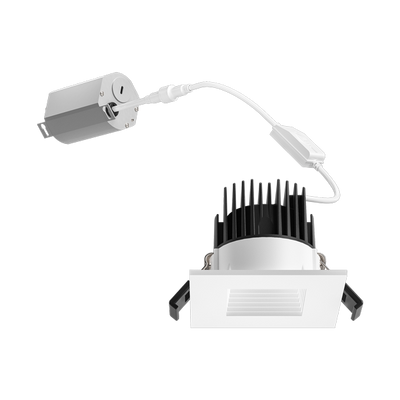 Elco Lighting 2 In. LED Square Baffle, 8W, CCT Selectable, CRI90, 120V, White, ERT215CT5W