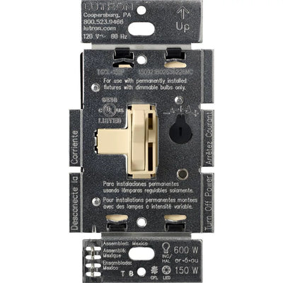Lutron Ariadni LED+ Dimmer Switch, 150W LED, Single Pole/3-Way, No Neutral Required,120V, AYCL-153P-IV, Ivory