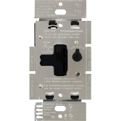 Lutron Ariadni LED+ Dimmer Switch, 250W LED, Single Pole/3-Way, No Neutral Required,120V, AYCL-253P-BL, Black