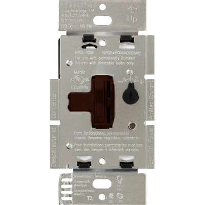 Lutron Ariadni LED+ Dimmer Switch, 250W LED, Single Pole/3-Way, No Neutral Required,120V, AYCL-253P-BR, Brown