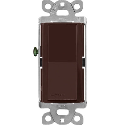 Lutron Claro Single Pole, On/Off Rocker Switch, 15A, Gloss Finish, CA-1PS-BR, Brown
