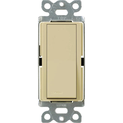 Lutron Claro Single Pole, On/Off Rocker Switch, 15A, Gloss Finish, CA-1PS-IV, Ivory
