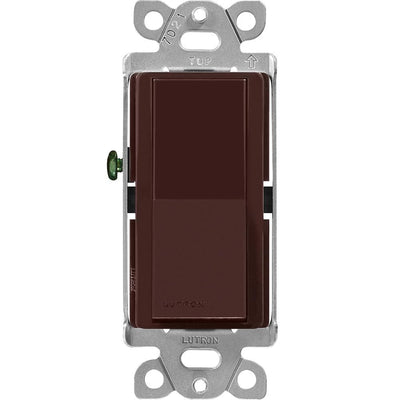 Lutron Claro Single Pole/3-Way, On/Off Rocker Switch, 15A, Gloss Finish, CA-3PS-BR, Brown