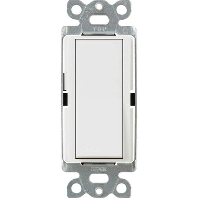 Lutron Claro Single Pole/3-Way, On/Off Rocker Switch, 15A, Gloss Finish, CA-3PS-WH, White