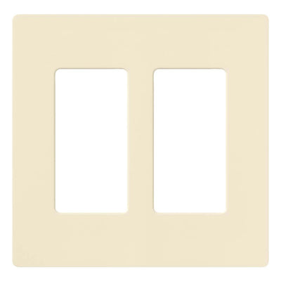 Lutron Claro Wallplate, Two-gang, Almond, CW-2-AL