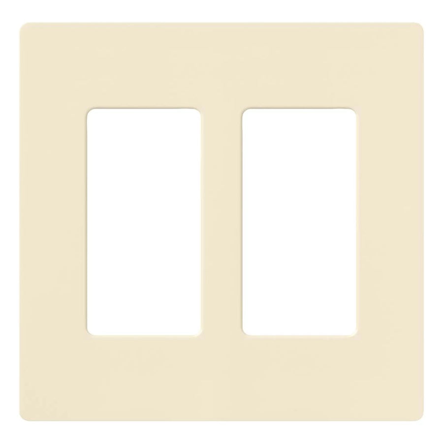 Lutron Claro Wallplate, Two-gang, Almond, CW-2-AL