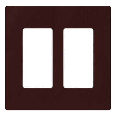 Lutron Claro Wallplate, Two-gang, Brown, CW-2-BR