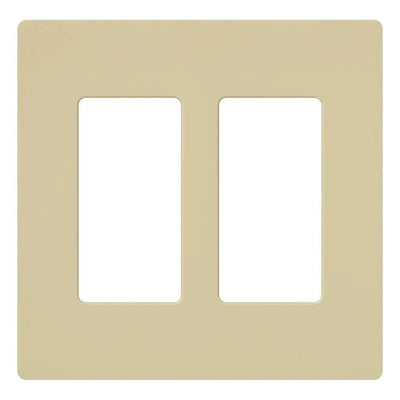 Lutron Claro Wallplate, Two-gang, Ivory, CW-2-IV