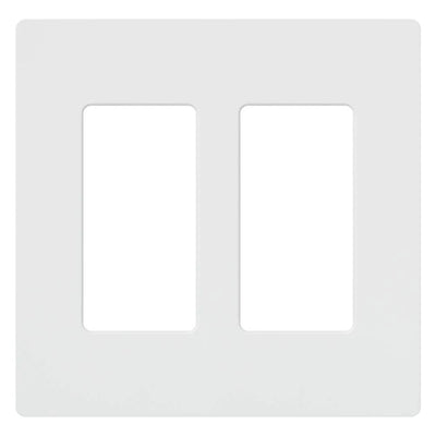 Lutron Claro Wallplate, Two-Gang, White, Contractor 48-Pack, CW-2-WH-48