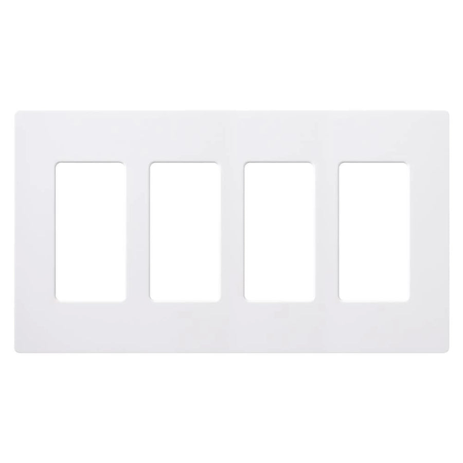 Lutron Claro Wallplate, Four-Gang, Gloss White, 12-Pack, CW-4-WH-12