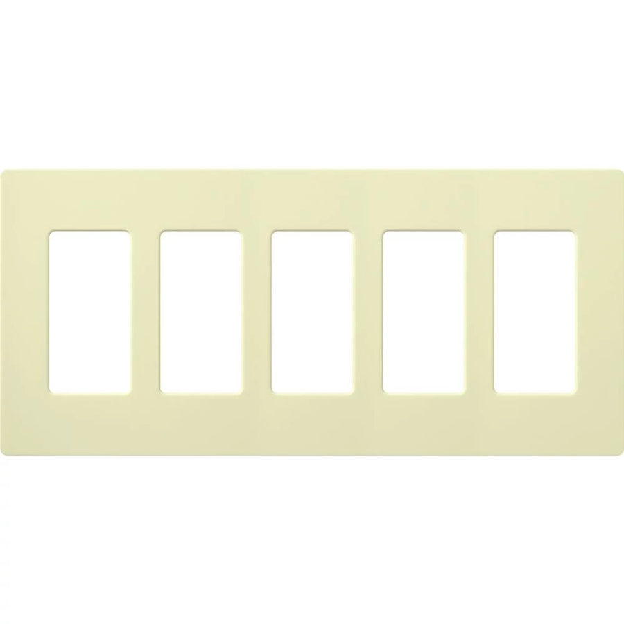 Lutron Claro Wallplate, 5-Gang, Almond, CW-5-AL