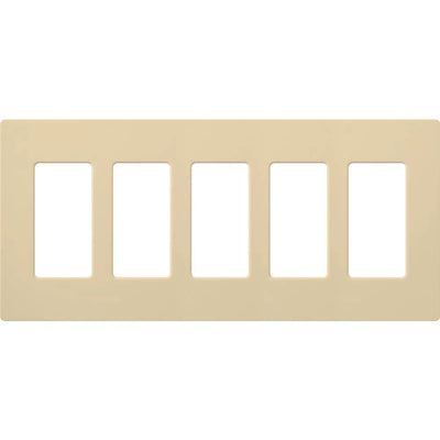 Lutron Claro Wallplate, 5-Gang, Ivory, CW-5-IV
