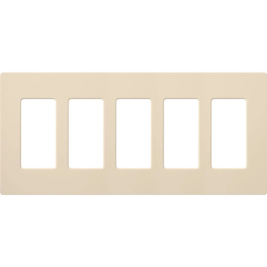 Lutron Claro Wallplate, 5-Gang, Light Almond, CW-5-LA