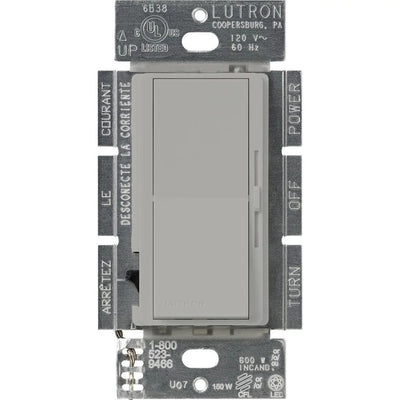 Lutron Diva LED+ Dimmer Switch, 250W LED, Single Pole/3-Way, No Neutral Required, 120V, DVCL-253P-GR, Gray