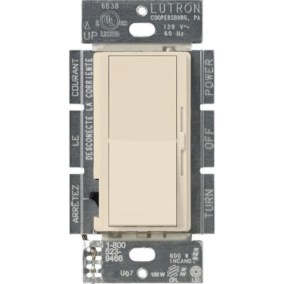 Lutron Diva LED+ Dimmer Switch, 250W LED, Single Pole/3-Way, No Neutral Required, 120V, DVCL-253PH-LA, Light Almond