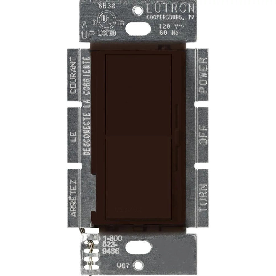 Lutron Diva 3-Speed Fan Control, 2A, Single-Pole/3-Way, Brown, DVFSQ-F-HO-BR