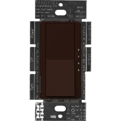 Lutron Diva 3-Speed Fan Control and On/Off Light Switch, 1.5A Fan, 1A LED, Single Pole/3-Way, No Neutral Required, 120V, DVFSQ-LF-BR, Brown