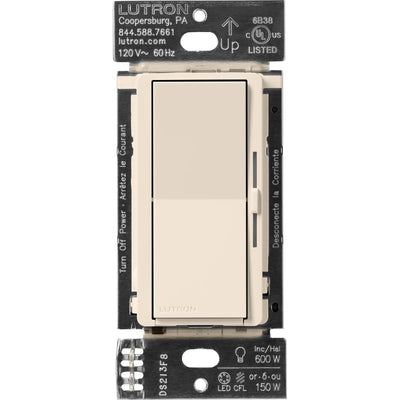 Lutron Diva Smart Dimmer Switch, Caseta, Light Almond, DVRF-6L-LA