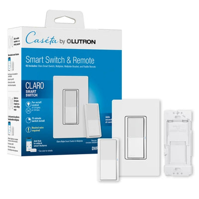 Lutron Pico Paddle Remote with Claro Smart Switch, White, DVRF-PKG1S-WH