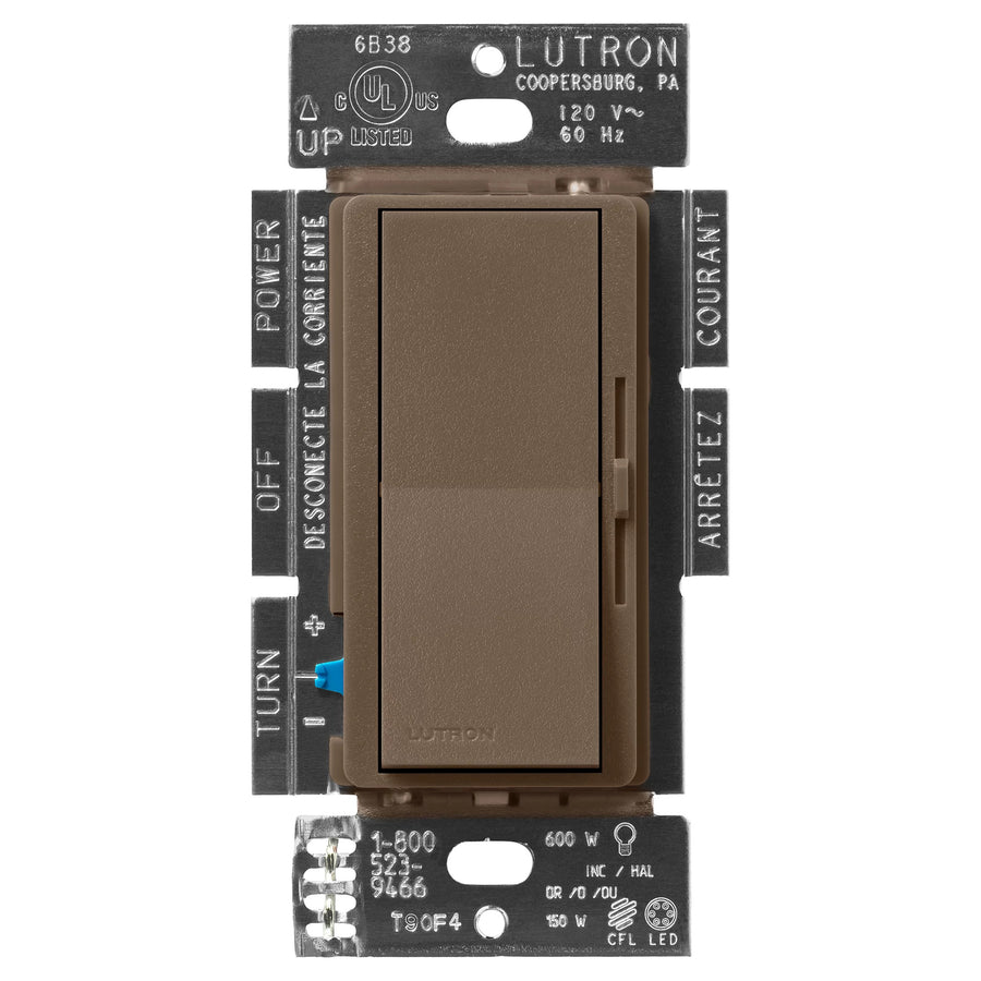 Lutron Diva LED+ Dimmer, 150W LED, Single-Pole/3-Way, Espresso, DVSCCL-153P-EP