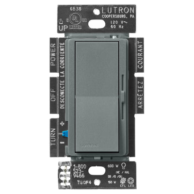 Lutron Diva LED+ Dimmer, 150W LED/600W Incandescent, Single-Pole/3-Way, Slate, DVSCCL-153P-SL