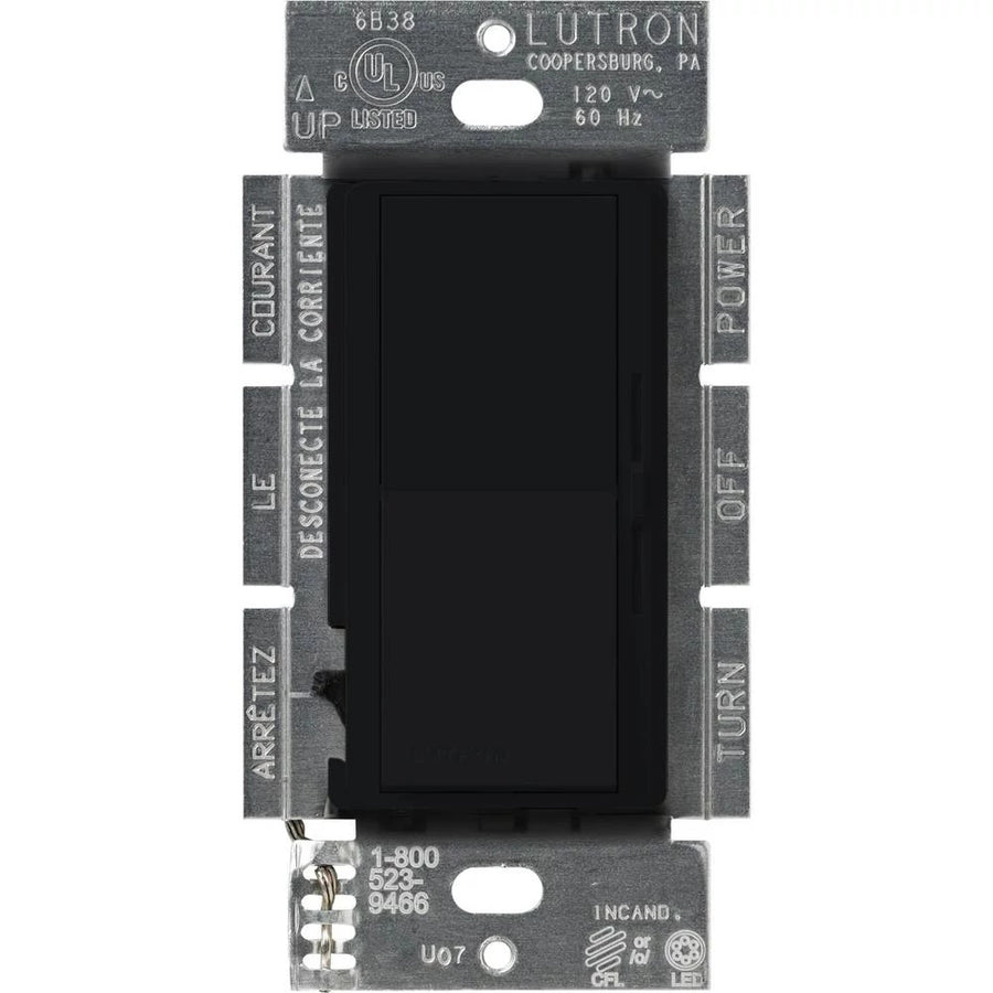 Lutron Diva LED+ Dimmer Switch, 250W LED, Single Pole/3-Way, No Neutral Required, 120V, DVSCCL-253P-MN, Midnight