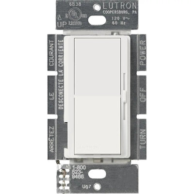 Lutron Diva 3-Speed Fan Control, 1.5A, Single-Pole/3-Way, Snow, DVSCFSQ-F-SW