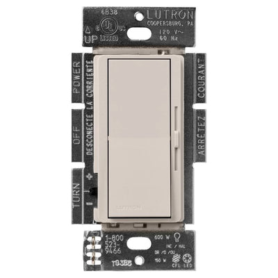 Lutron Diva 3-Speed Fan Control, 1.5A, Single-Pole/3-Way, Taupe, DVSCFSQ-F-TP