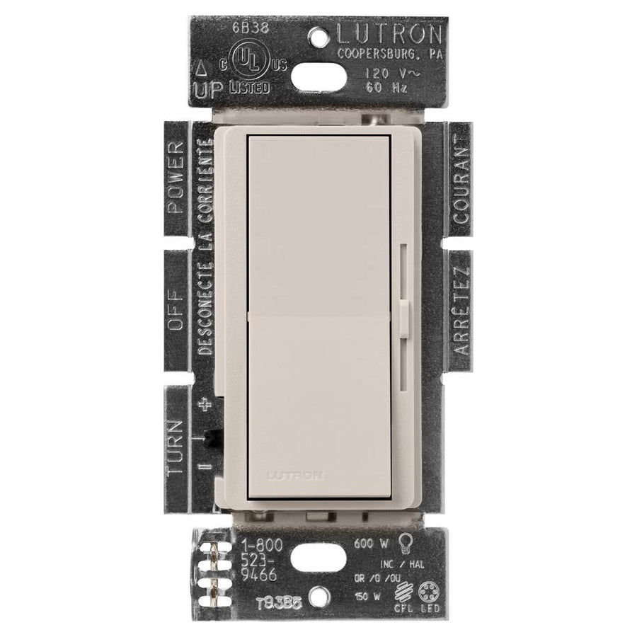 Lutron Diva 3-Speed Fan Control, 1.5A, Single-Pole/3-Way, Taupe, DVSCFSQ-F-TP