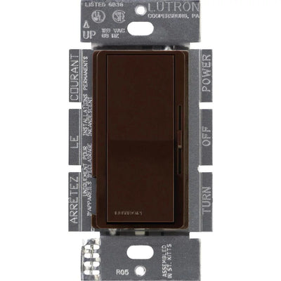 Lutron Diva 0-10V Dimmer Switch, 8A, 50mA Sink, Single-Pole/3-Way, No Neutral Required, 120V, DVSTV-BR, Brown