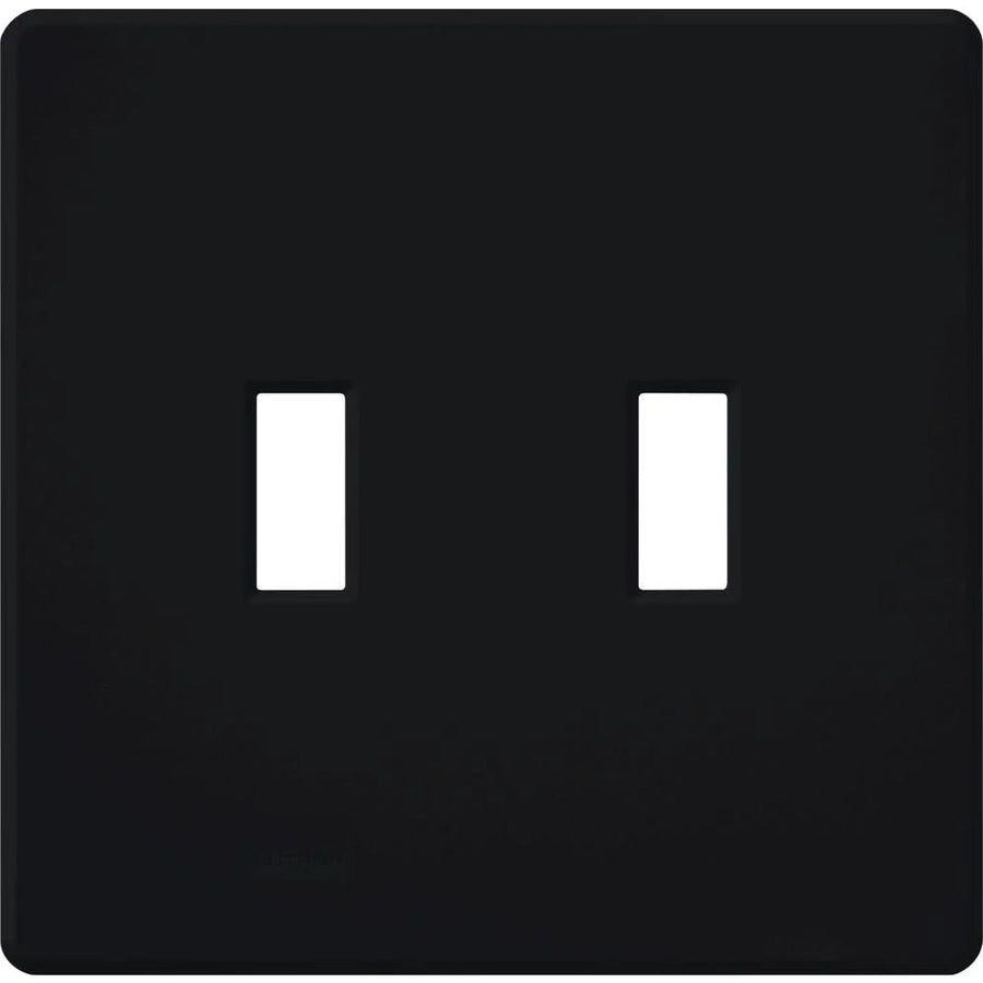 Lutron Fassada Wallplate, 2-Gang, Black, FG-2-BL