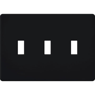 Lutron Fassada 3-Gang Wallplate, Black, FG-3-BL