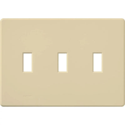 Lutron Fassada 3-Gang Wallplate, Ivory, FG-3-IV
