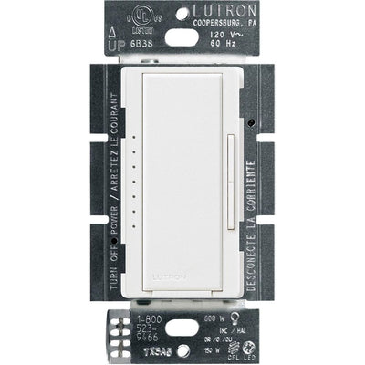 Lutron Maestro LED+ Dimmer Switch, 150W LED, Single Pole/Multi-Location, No Neutral Required,120V, MACL-153M-SW, Snow