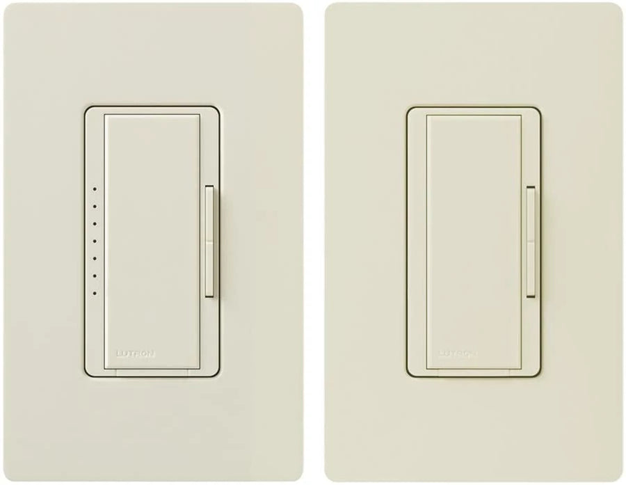 Lutron Maestro LED+ Dimmer Switch and Companion Dimmer, 3-Way Kit, 150W LED, No Neutral Required,120V, MACL-153M-RHW-AL, Almond