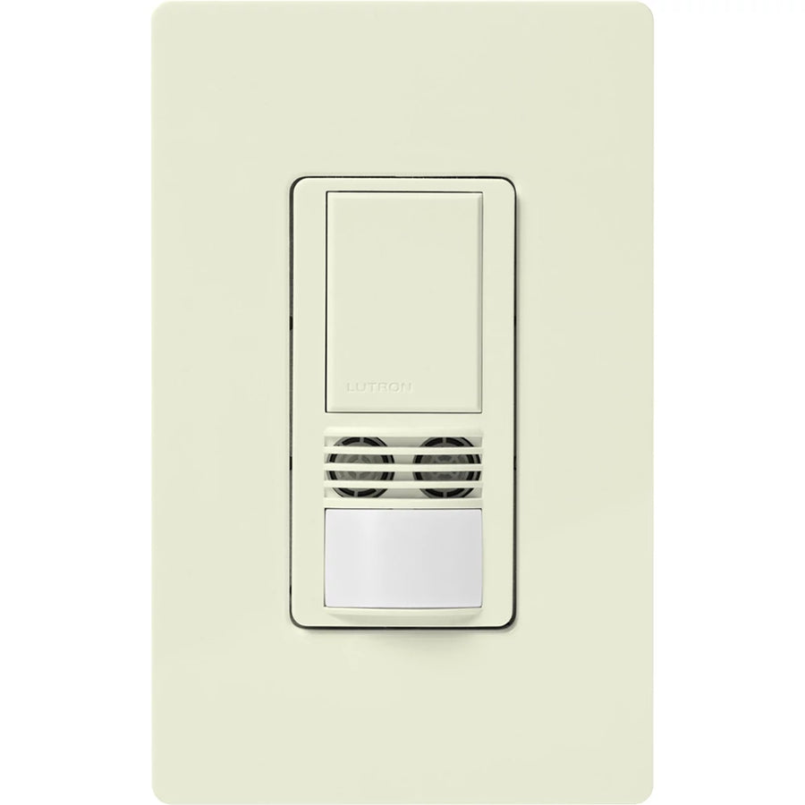 Lutron Maestro Dual-Tech Motion Sensor Switch, 6A, 120-277V, Single Pole, Ground or Neutral Required, MS-A102-BI, Biscuit