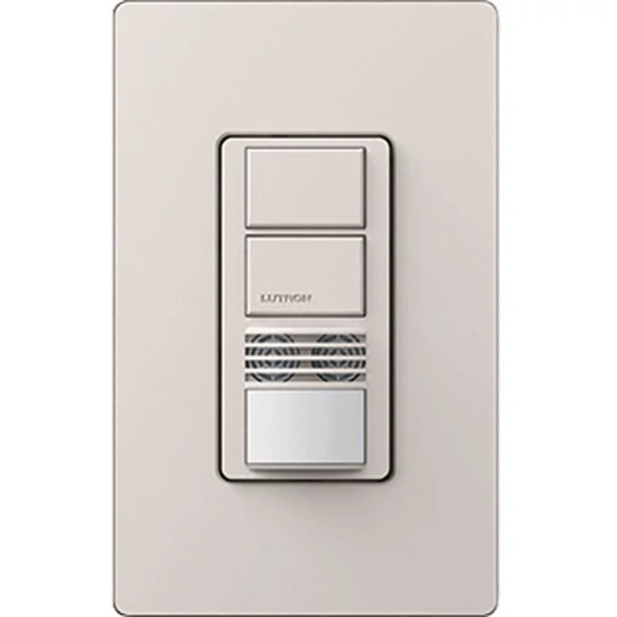 Lutron Maestro Dual Circuit Dual-Tech Motion Sensor Switch, 6A, 120-277V, Single Pole and 3-Way, Neutral Required, MS-B202-TP, Taupe