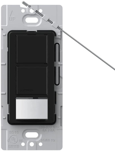 Lutron Maestro Dual Circuit Motion Sensor Switch, 6A Light/4.4A Fan, 120-277V, Dual Single Pole, Ground or Neutral Required, MS-OPS6-DDV-BL, Black