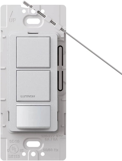 Lutron Maestro Dual Circuit Motion Sensor Switch, 6A Light/4.4A Fan, 120-277V, Dual Single Pole, Ground or Neutral Required, MS-OPS6-DDV-PD, Palladium