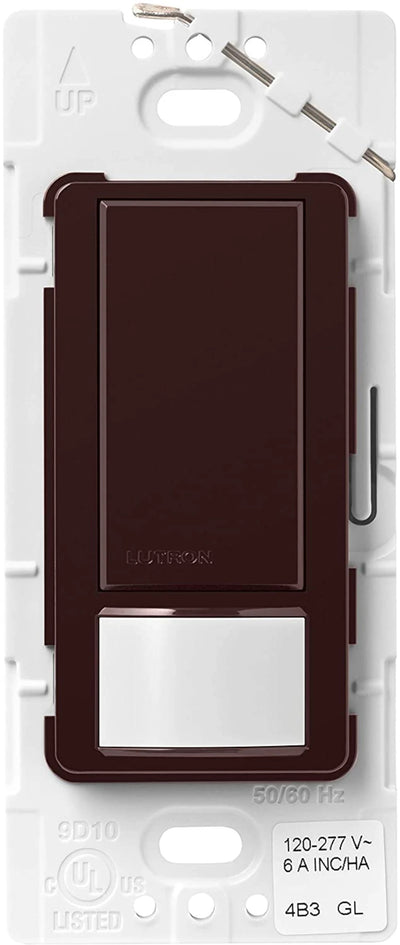 Lutron Maestro Motion Sensor Switch, Ground or Neutral Required, 6A Light, 3A Fan, 120-277V, Single/Multi-Location, MS-OPS6M2-DV-BR, Brown