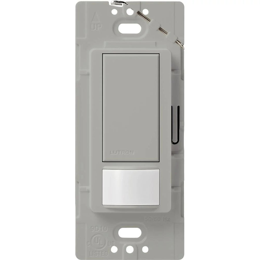Lutron Maestro Motion Sensor Switch, Vacancy Only, Ground or Neutral Required, 2A Lighting, 120V, Single Pole, MS-VPS2-GR, Gray