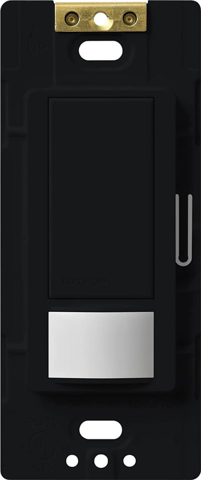 Lutron Maestro Motion Sensor Switch, Vacancy Only, Ground or Neutral Required, 2A Lighting, 120V, Single Pole, MS-VPS2-MN, Midnight