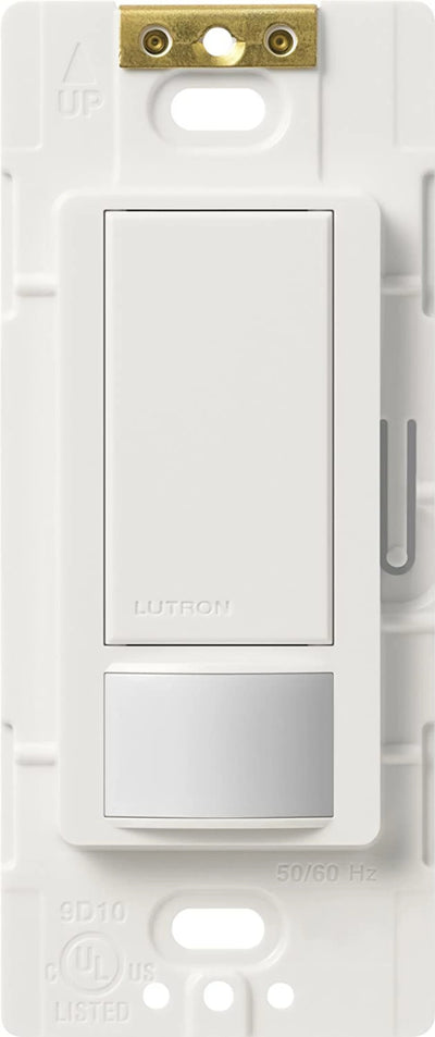 Lutron Maestro Motion Sensor Switch, Vacancy Only, Neutral Optional, 6A Light, 3A Fan, 120-277V, Single/Multi-Location, MS-OPS6M2-DV-SW, Snow