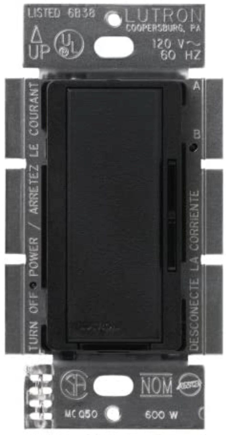 Lutron Maestro Companion Dimmer, 120V, Midnight, MSC-AD-MN