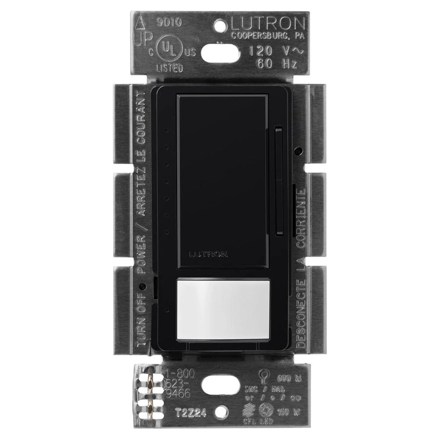 Lutron Maestro LED+ Motion Sensor Dimmer Switch, 150W LED, 120V, Single Pole/Multi-Location, MSCL-OP153M-BL, Black