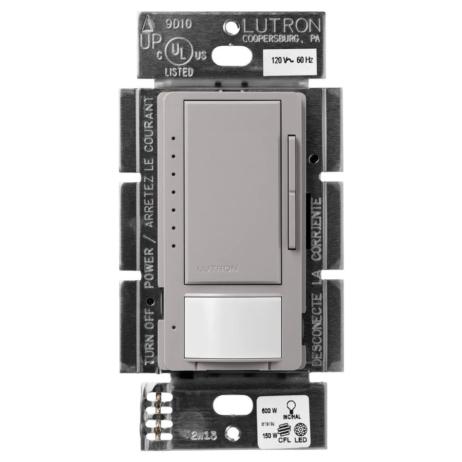 Lutron Maestro LED+ Motion Sensor Dimmer Switch, 150W LED, 120V, Single Pole/Multi-Location, MSCL-OP153M-GR, Gray