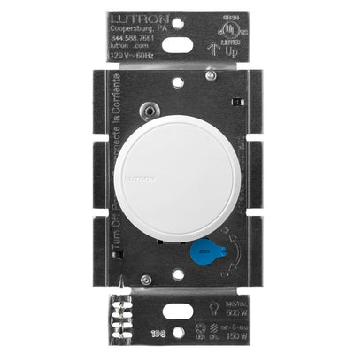 Lutron Dalia LED+ Dimmer, 120V, Rotary Knob, White, RCL-153PNLH-WH