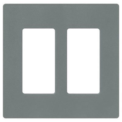 Lutron Claro Wallplate, Two-Gang, Satin Finish, Slate, SC-2-SL