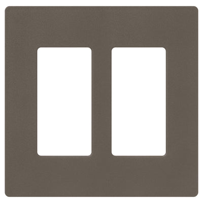 Lutron Claro Wallplate, Two-Gang, Satin Finish, Truffle, SC-2-TF