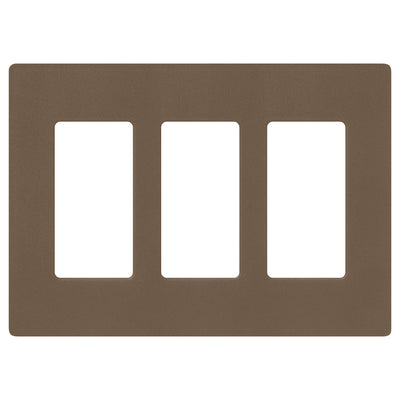 Lutron Claro Wallplate, 3-Gang, Satin Finish, Espresso, SC-3-EP